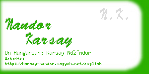 nandor karsay business card